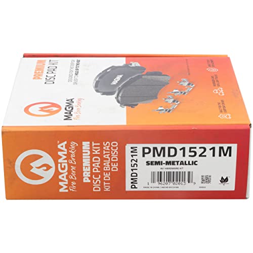 MAGMA Premium PMD1521M Semi-Metallic Brake Pads, Front