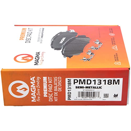 MAGMA Premium PMD1318M Semi-Metallic Brake Pads, Rear