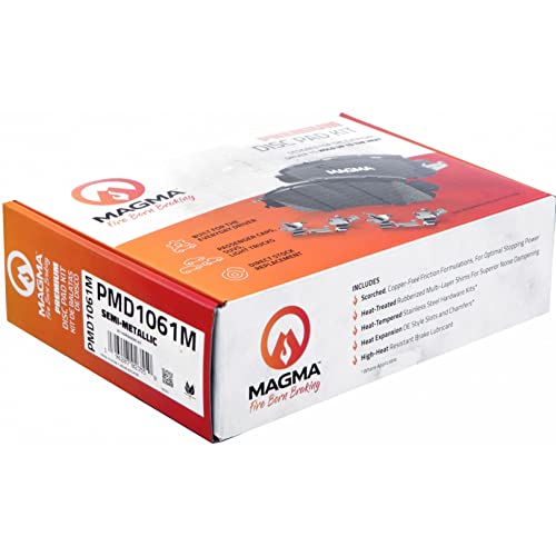 MAGMA Premium PMD1061M Semi-Metallic Brake Pads, Front