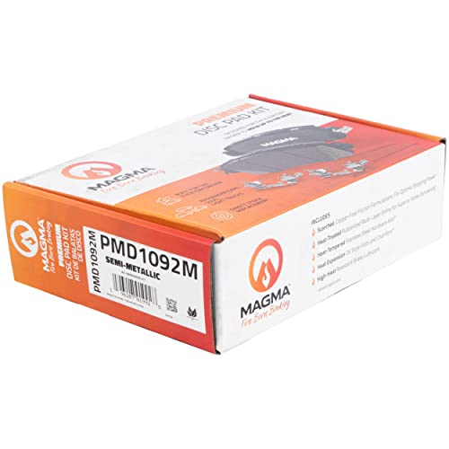 MAGMA Premium PMD1092M Semi-Metallic Brake Pads, Front
