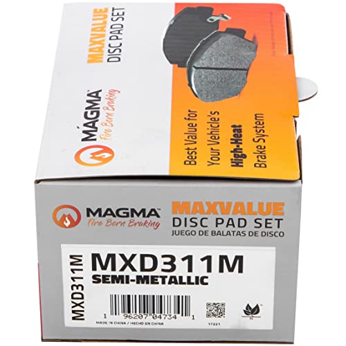 MAGMA MaxValue MXD311M Semi-Metallic Brake Pads, Front