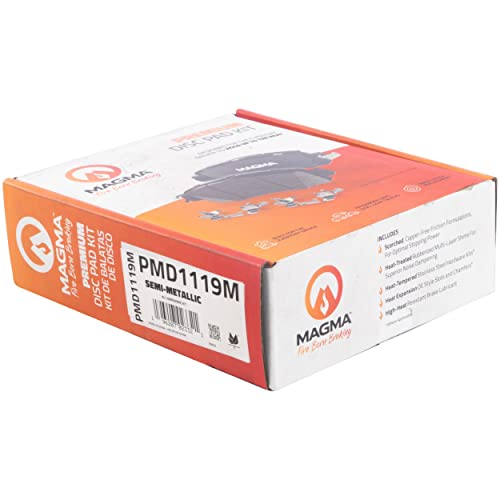 MAGMA Premium PMD1119M Semi-Metallic Brake Pads, Front