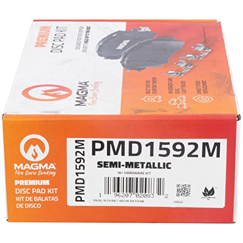MAGMA Premium PMD1592M Semi-Metallic Brake Pads, Front