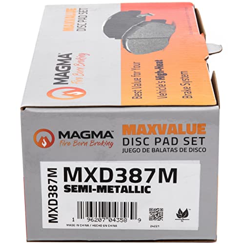 MAGMA MaxValue MXD387M Semi-Metallic Brake Pads, Front
