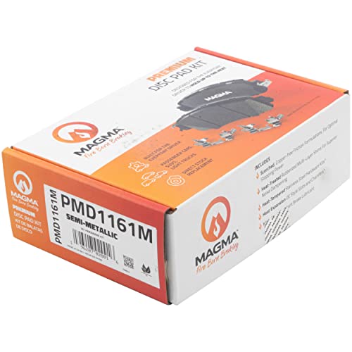 MAGMA Premium PMD1161M Semi-Metallic Brake Pads, Rear