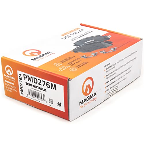 MAGMA Premium PMD276M Semi-Metallic Brake Pads, Front