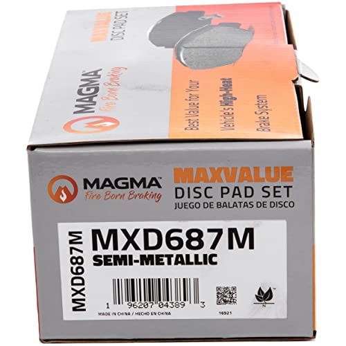 MAGMA MaxValue MXD687M Semi-Metallic Brake Pads, Front