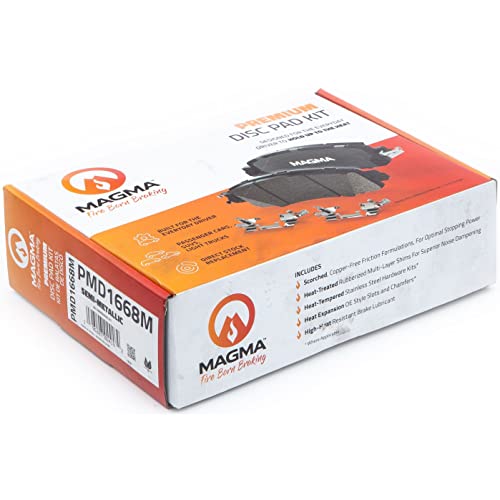 MAGMA Premium PMD1668M Semi-Metallic Brake Pads, Front
