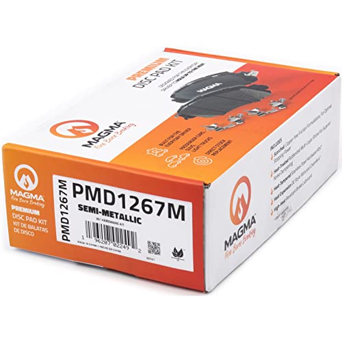 MAGMA Premium PMD1267M Semi-Metallic Brake Pads, Rear