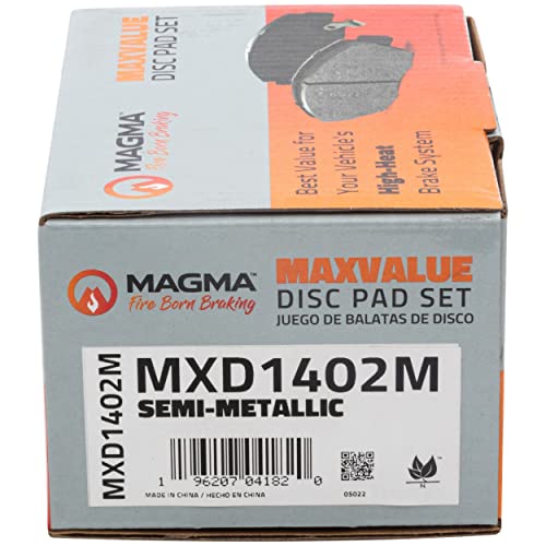 MAGMA MaxValue MXD1402M Semi-Metallic Brake Pads, Rear