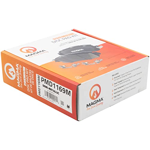 MAGMA Premium PMD1169M Semi-Metallic Brake Pads, Front