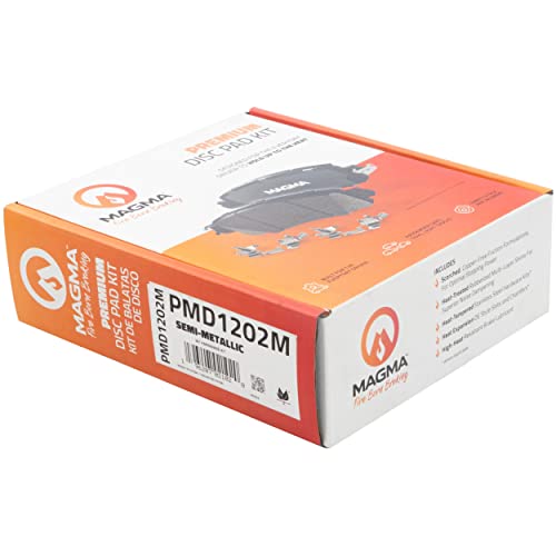 MAGMA Premium PMD1202M Semi-Metallic Brake Pads, Front