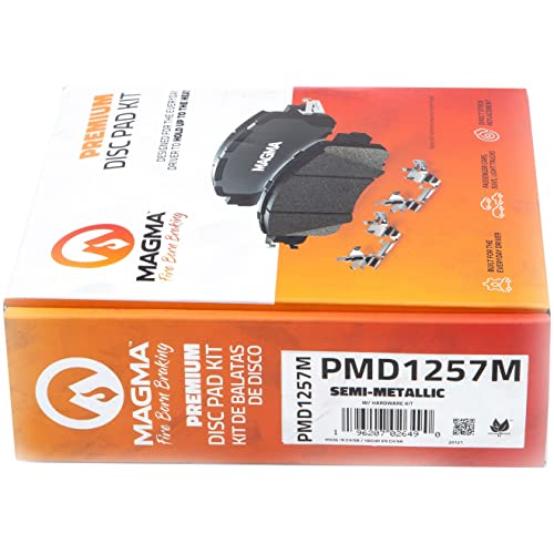 MAGMA Premium PMD1257M Semi-Metallic Brake Pads, Front