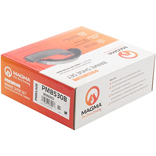 MAGMA Premium PMB530B Bonded Drum Brake Shoe, Rear