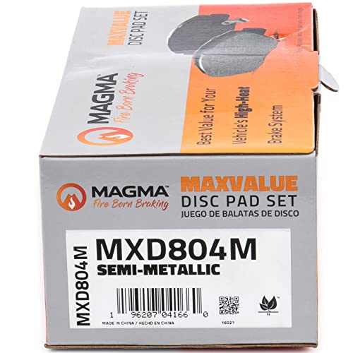 MAGMA MaxValue MXD804M Semi-Metallic Brake Pads, Front