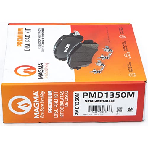 MAGMA Premium PMD1350M Semi-Metallic Brake Pads, Rear