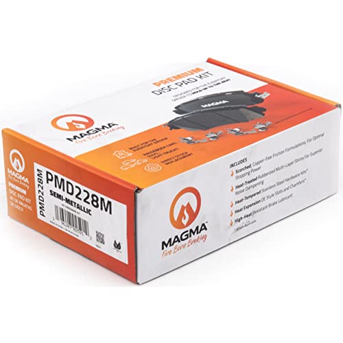 MAGMA Premium PMD228M Semi-Metallic Brake Pads, Rear
