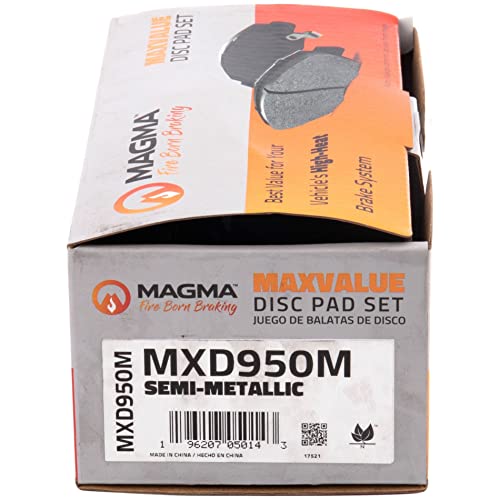 MAGMA MaxValue MXD950M Semi-Metallic Brake Pads, Front
