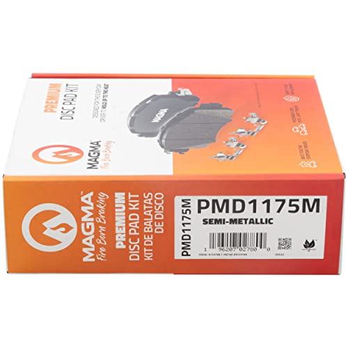 MAGMA Premium PMD1175M Semi-Metallic Brake Pads, Front