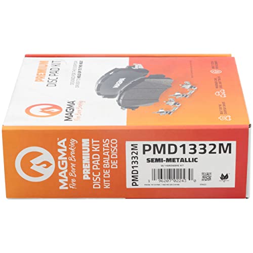 MAGMA Premium PMD1332M Semi-Metallic Brake Pads, Front