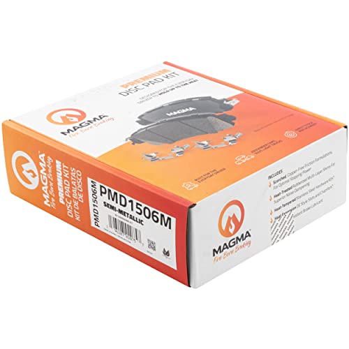 MAGMA Premium PMD1506M Semi-Metallic Brake Pads, Front
