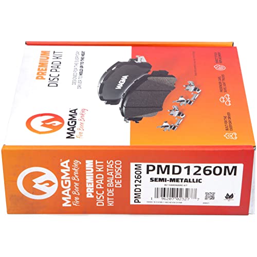 MAGMA Premium PMD1260M Semi-Metallic Brake Pads, Front