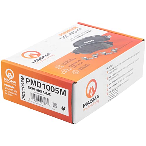 MAGMA Premium PMD1005M Semi-Metallic Brake Pads, Front