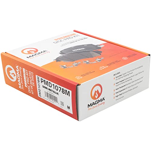 MAGMA Premium PMD1078M Semi-Metallic Brake Pads, Front