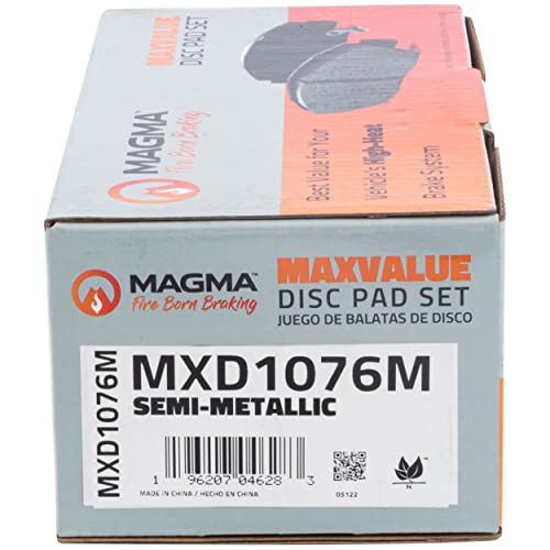 MAGMA MaxValue MXD1076M Semi-Metallic Brake Pads, Front