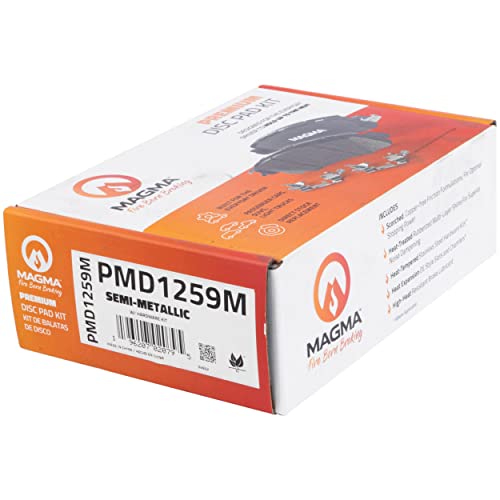 MAGMA Premium PMD1259M Semi-Metallic Brake Pads, Rear