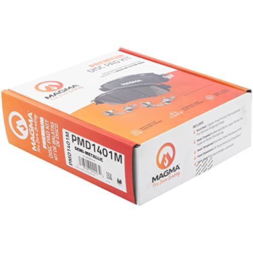 MAGMA Premium PMD1401M Semi-Metallic Brake Pads, Front