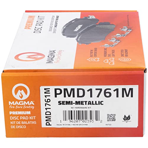 MAGMA Premium PMD1761M Semi-Metallic Brake Pads, Rear