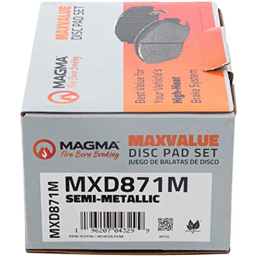 MAGMA MaxValue MXD871M Semi-Metallic Brake Pads, Rear