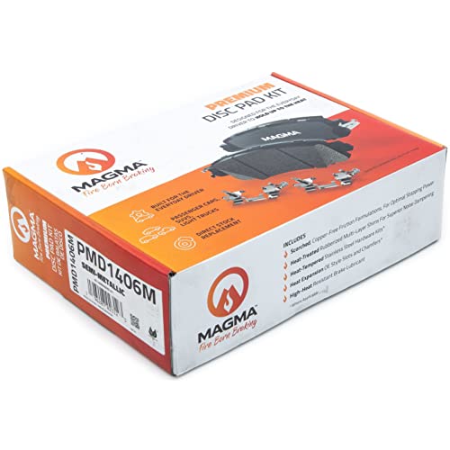 MAGMA Premium PMD1406M Semi-Metallic Brake Pads, Front