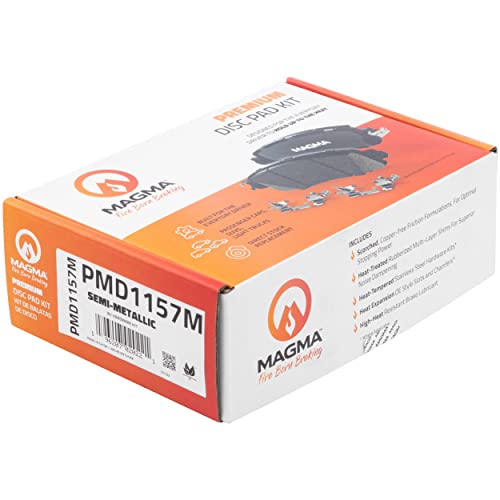 MAGMA Premium PMD1157M Semi-Metallic Brake Pads, Rear