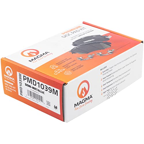MAGMA Premium PMD1039M Semi-Metallic Brake Pads, Front