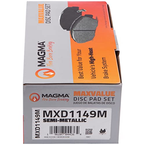 MAGMA MaxValue MXD1149M Semi-Metallic Brake Pads, Front