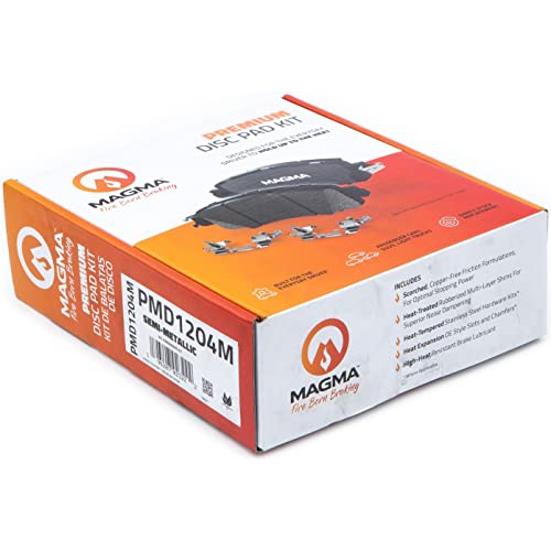 MAGMA Premium PMD1204M Semi-Metallic Brake Pads, Front