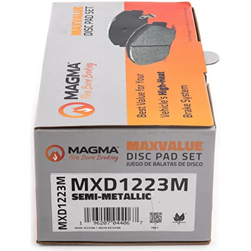 MAGMA MaxValue MXD1223M Semi-Metallic Brake Pads, Front