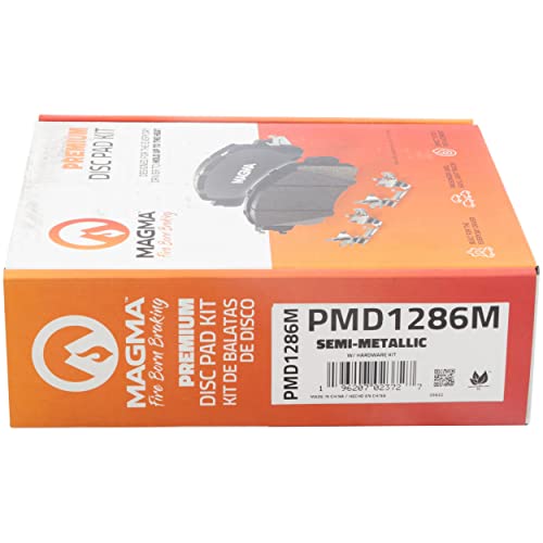 MAGMA Premium PMD1286M Semi-Metallic Brake Pads, Front