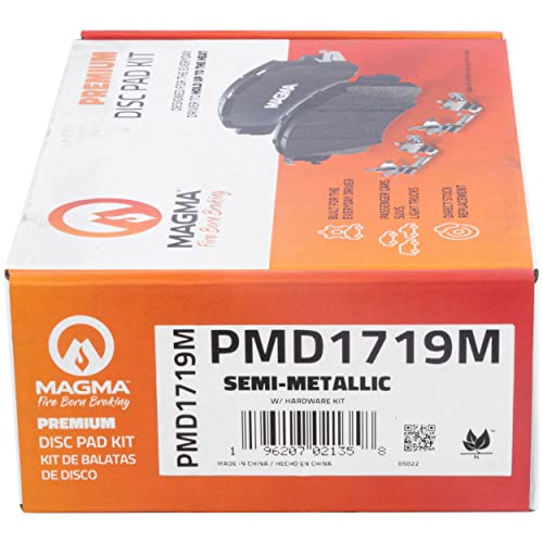 MAGMA Premium PMD1719M Semi-Metallic Brake Pads, Rear