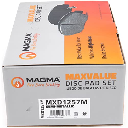 MAGMA MaxValue MXD1257M Semi-Metallic Brake Pads, Front
