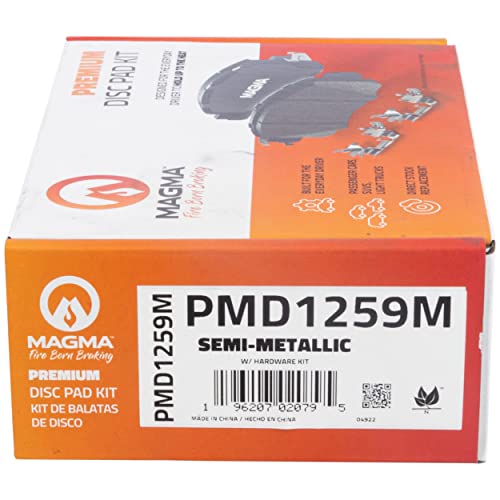 MAGMA Premium PMD1259M Semi-Metallic Brake Pads, Rear