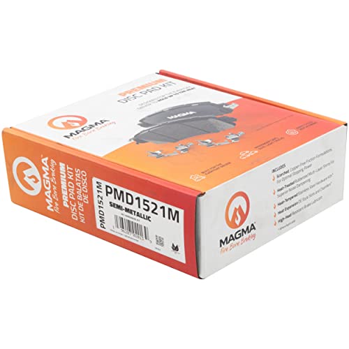 MAGMA Premium PMD1521M Semi-Metallic Brake Pads, Front