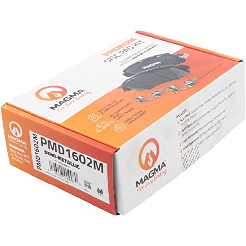 MAGMA Premium PMD1602M Semi-Metallic Brake Pads, Rear
