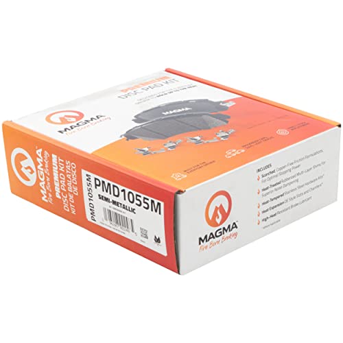 MAGMA Premium PMD1055M Semi-Metallic Brake Pads, Rear