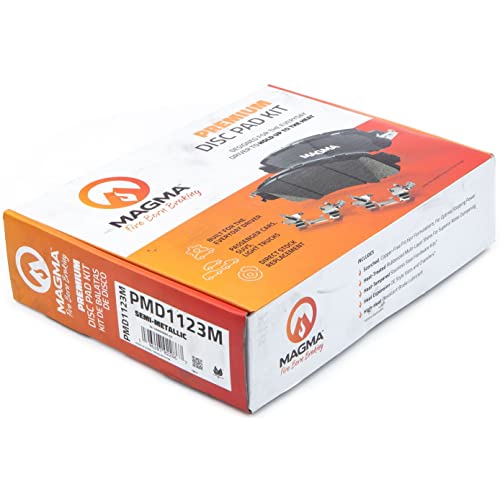 MAGMA Premium PMD1123M Semi-Metallic Brake Pads, Front