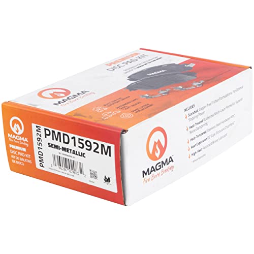 MAGMA Premium PMD1592M Semi-Metallic Brake Pads, Front