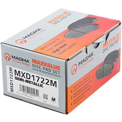 MAGMA MaxValue MXD1722M Semi-Metallic Brake Pads, Rear