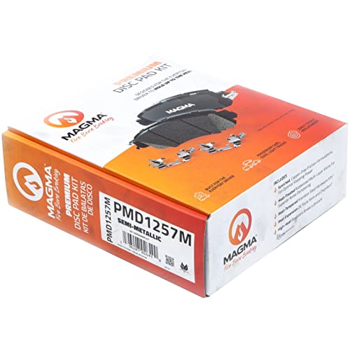 MAGMA Premium PMD1257M Semi-Metallic Brake Pads, Front